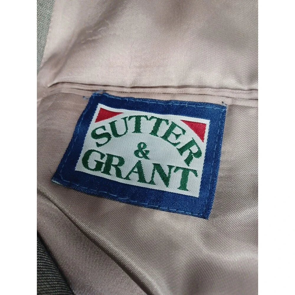 Vtg Sutter & Grant Mens Jacket Blazer Sz 52L Sport Coat Gray 2 Button